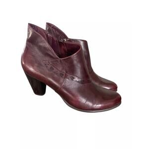 Spring Step Bootie Quiet Burgundy Heels Size 38 EU 7.5-8 US Comfort